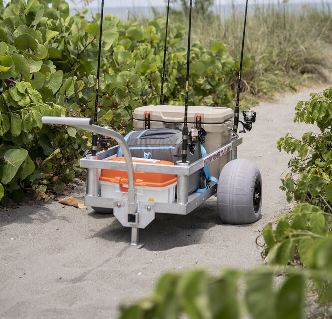 thumbnail image 2 of Big Kahuna Beach Wagon – Aluminum, No Rust, Balloon Tires, Rod Holders – Made In USA 2 of 6