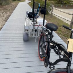 Bike attachment with Kahuna at boardwalk Bike attachment with Kahuna at boardwalk