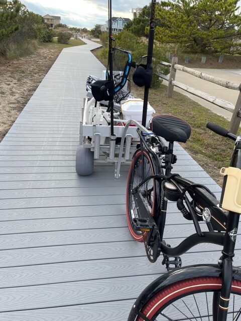 Bike attachment with Kahuna at boardwalk Bike attachment with Kahuna at boardwalk