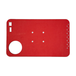 King Starboard Cutting board with red exterior and white interior, cup holder hole, and lure holders