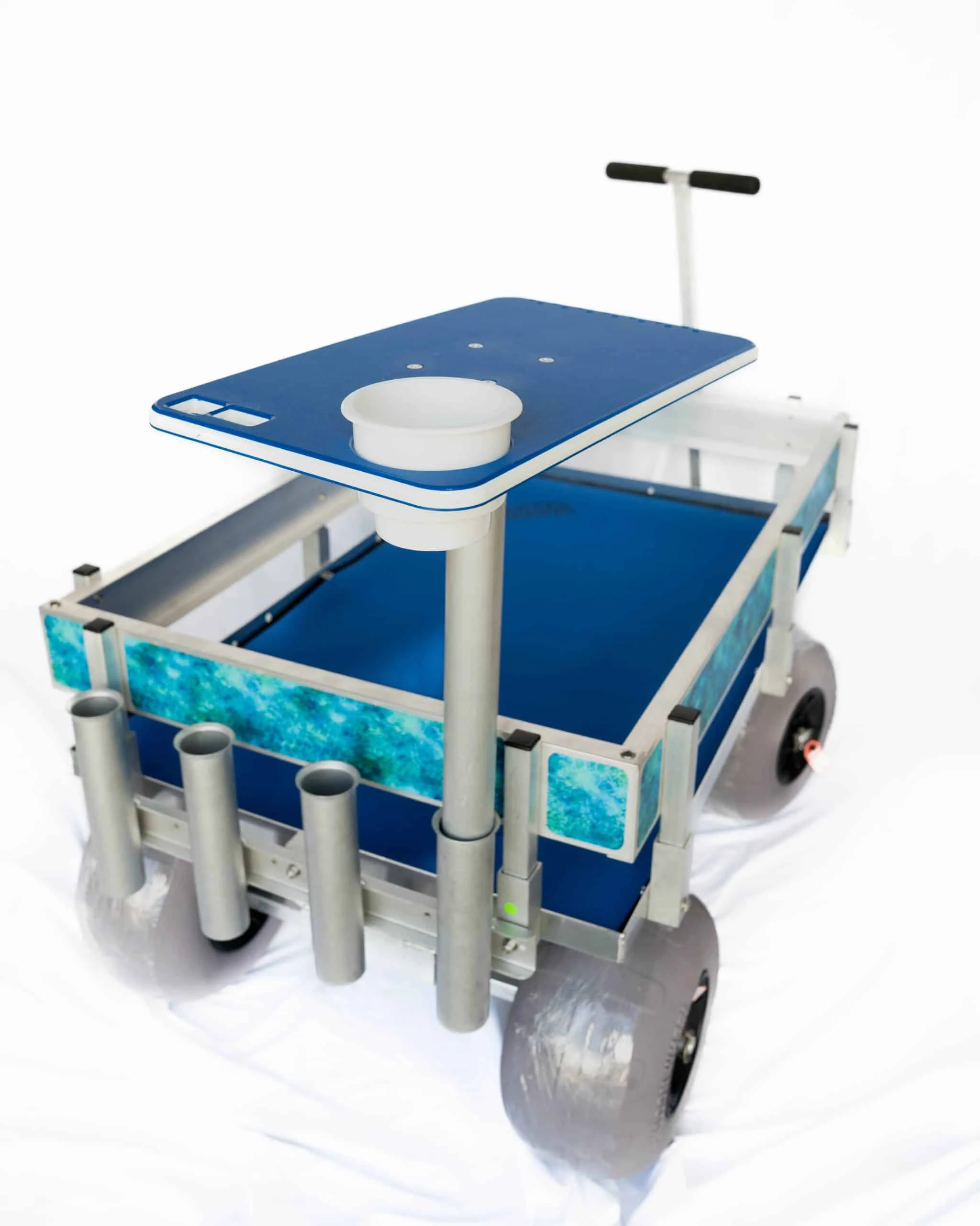 Kahuna Wagon with a Starboard cutting board attachment in royal blue