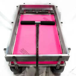 solid pink neoprene deck mat inside aluminum wagon