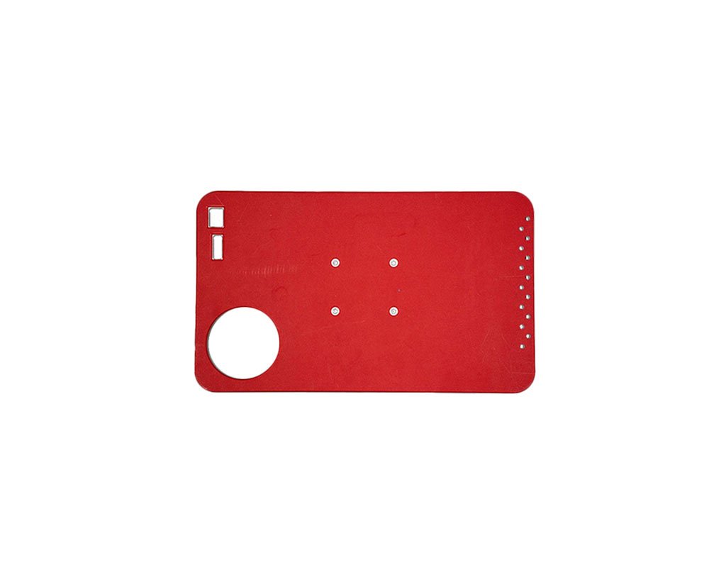 red surface with white interior cutting board