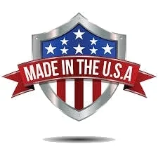 Made in the USA shield with American flag-themed background, icon