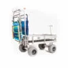 kahuna wagon with aluminum pair of chair holders attached by rod holders with two chairs hanging from the holders